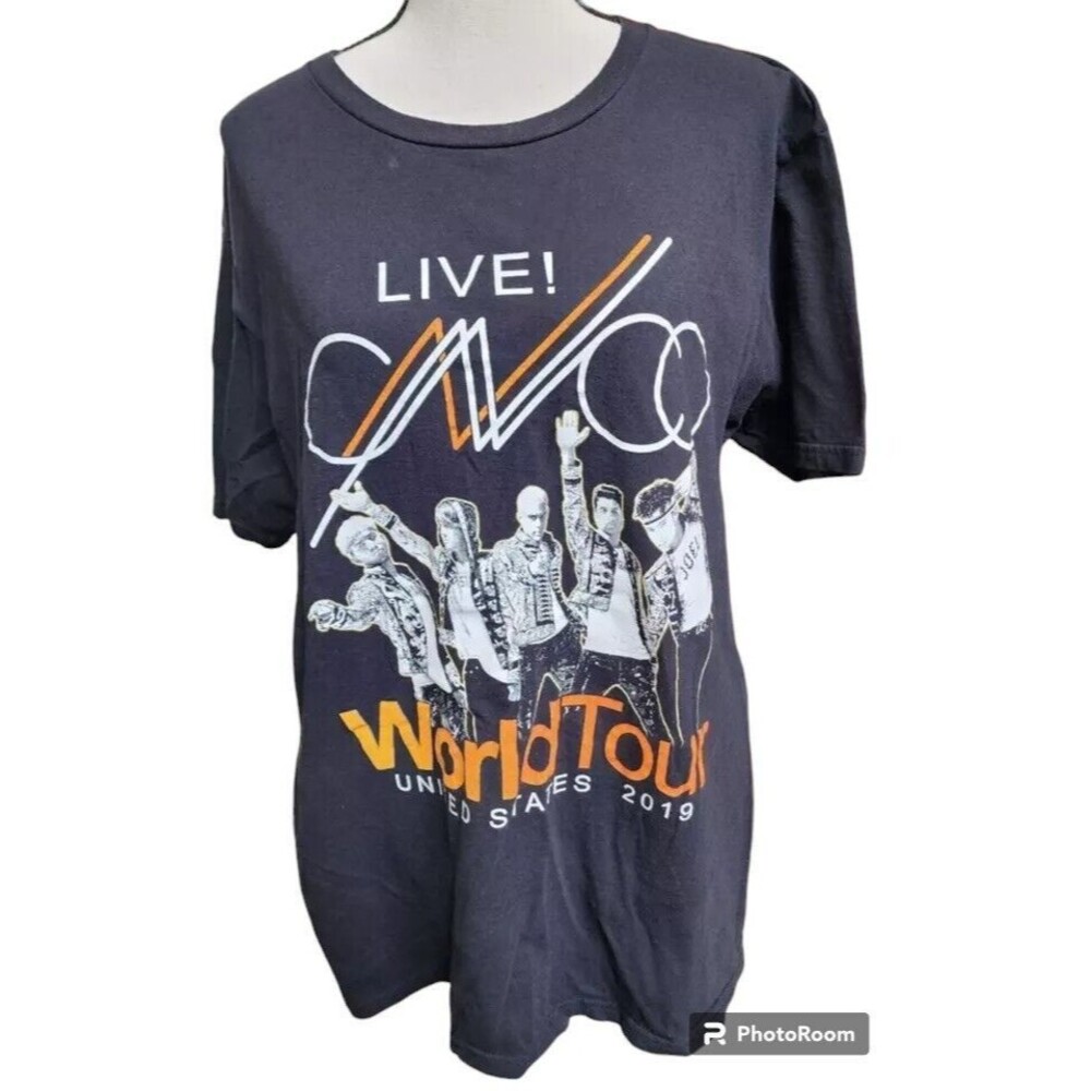 CNCO Band T-Shirt 2019 Black Size Large Boy Band Latino 2 Sides